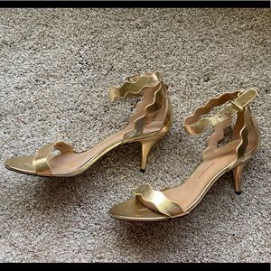 Chinese Laundry gold leather heels